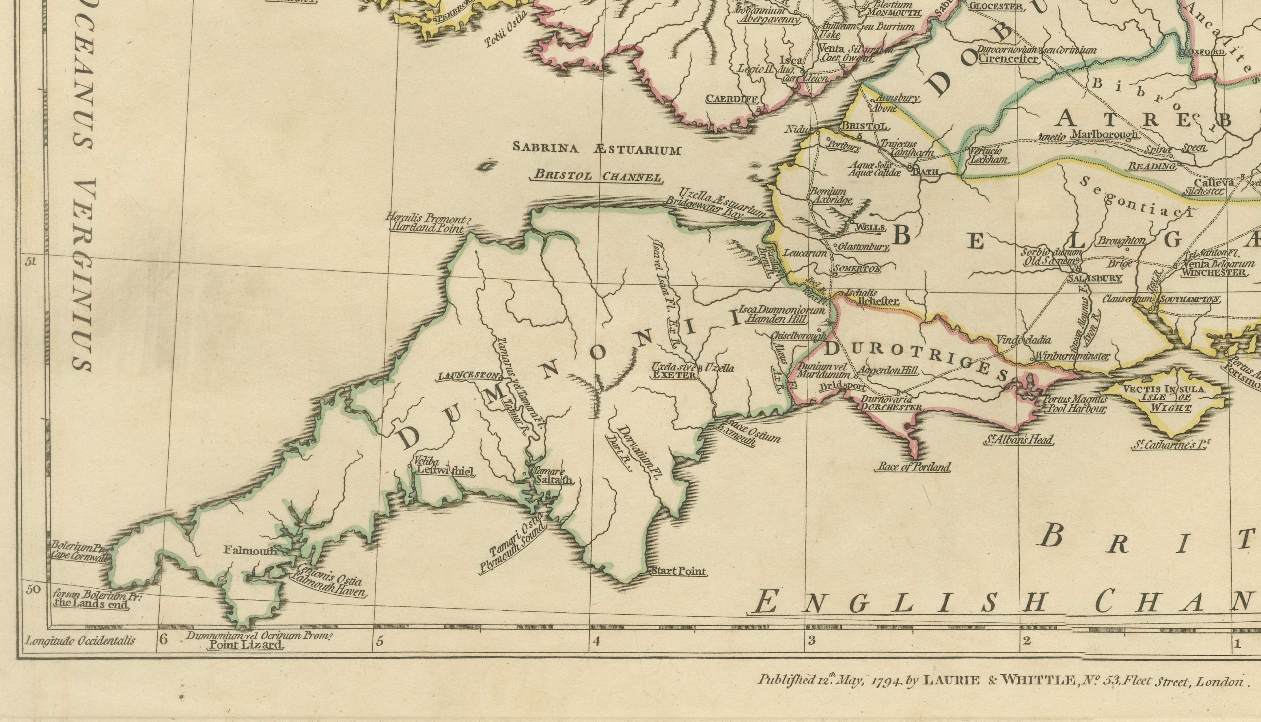 Antique Map of Ancient Britain – Roman England, Wales & Scotland, c.1818