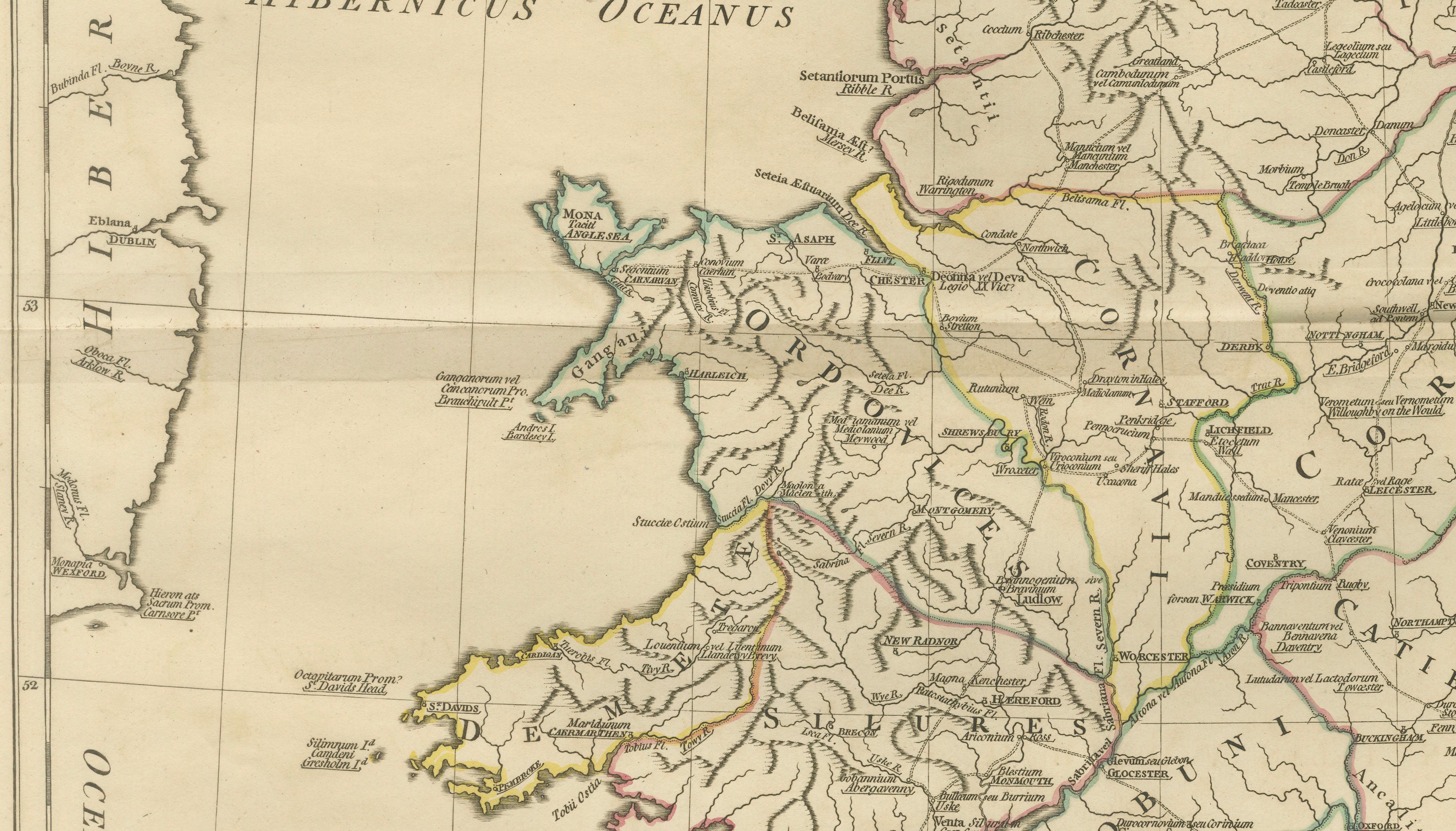 Antique Map of Ancient Britain – Roman England, Wales & Scotland, c.1818