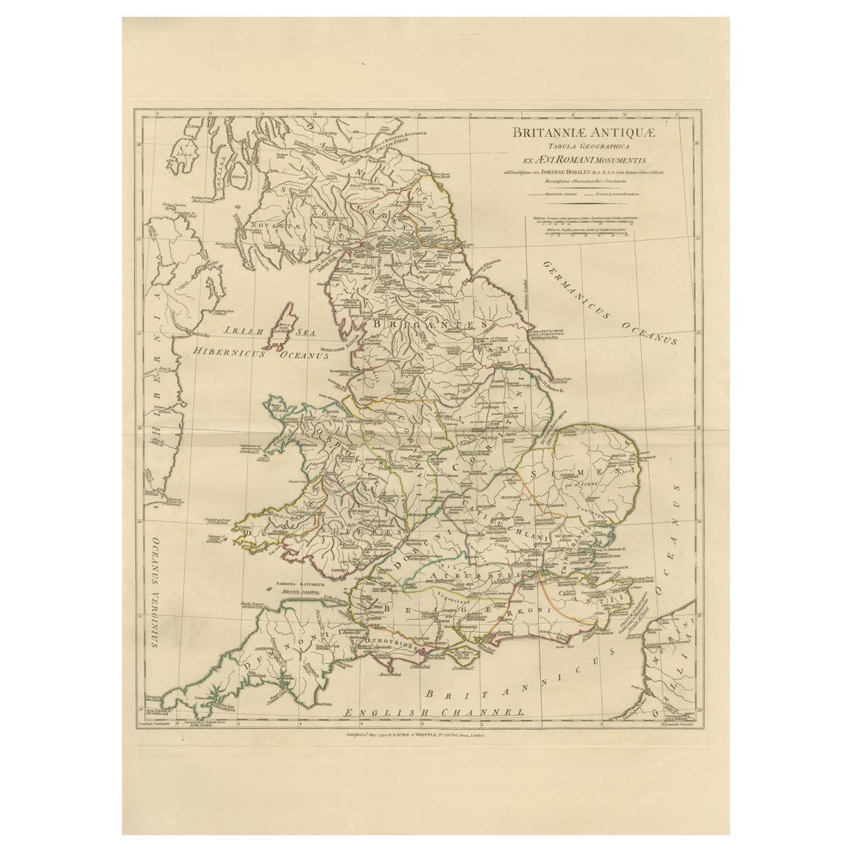 Antique Map of Ancient Britain – Roman England, Wales & Scotland, c.1818