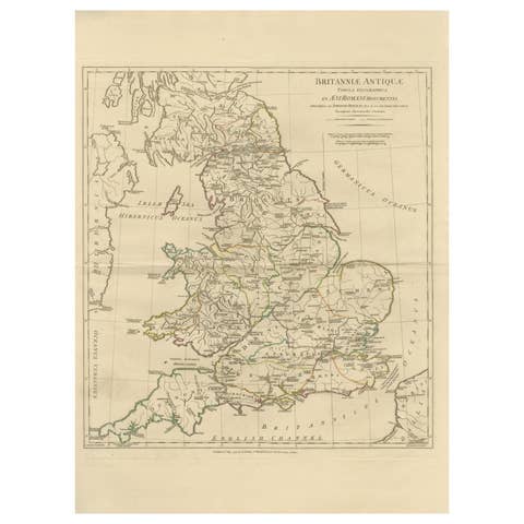 Antique Map of Ancient Britain – Roman England, Wales & Scotland, c.1818