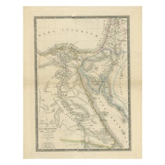 Carte ancienne de l'Égypte ancienne représentant également le fleuve Nile et la mer rouge, 1845
