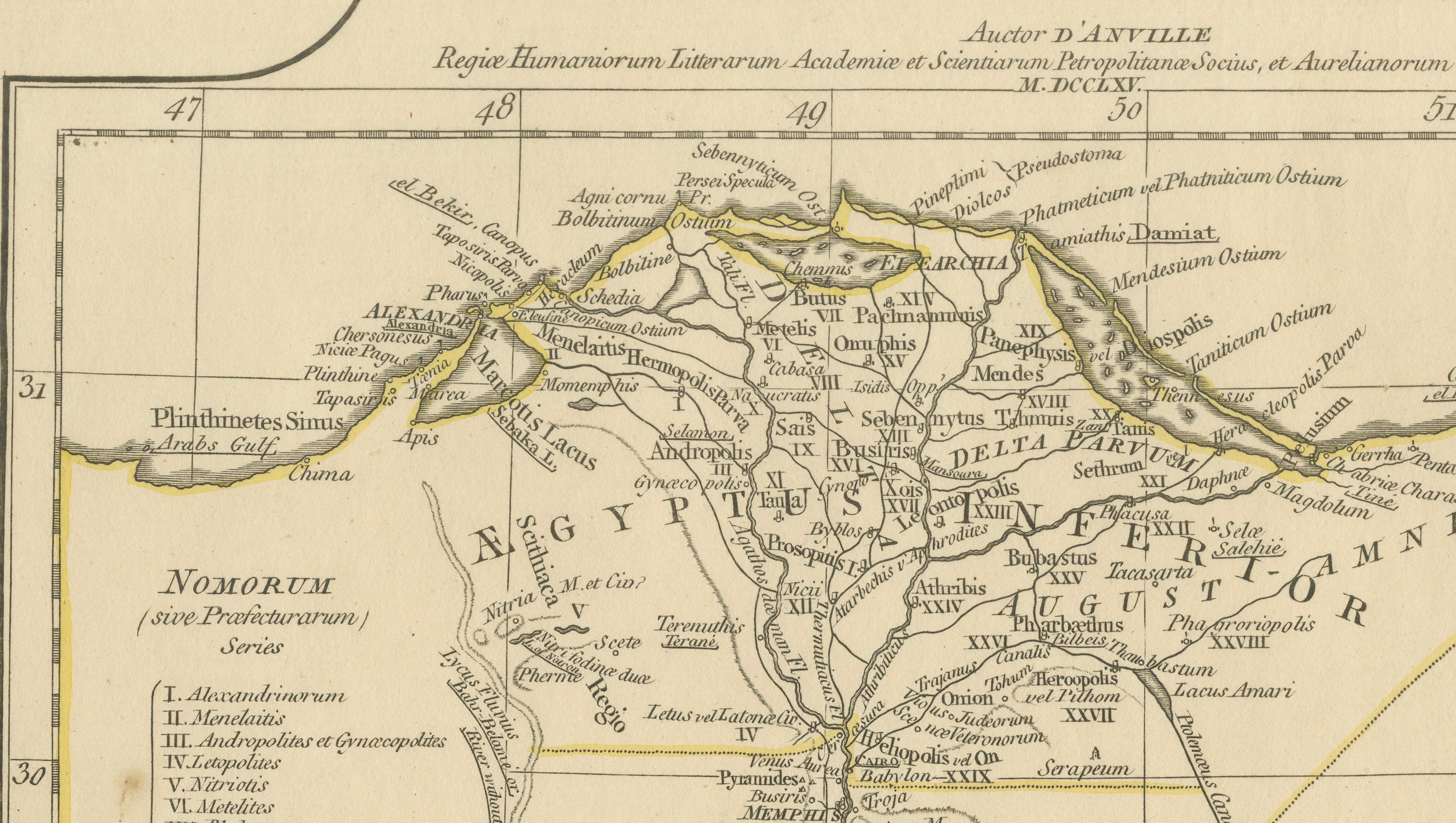Antique Map of Ancient Egypt – Nile Valley & Red Sea, Engraving c.1818