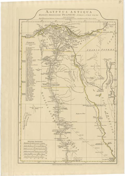 Antique Map of Ancient Egypt – Nile Valley & Red Sea, Engraving c.1818