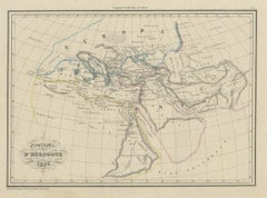 Antique Map of Ancient Greece according to Herodotus, a Greek Historian, 1837