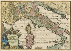 Antique Map of Ancient Italy and the Islands Corsica, Sicily and Sardinia