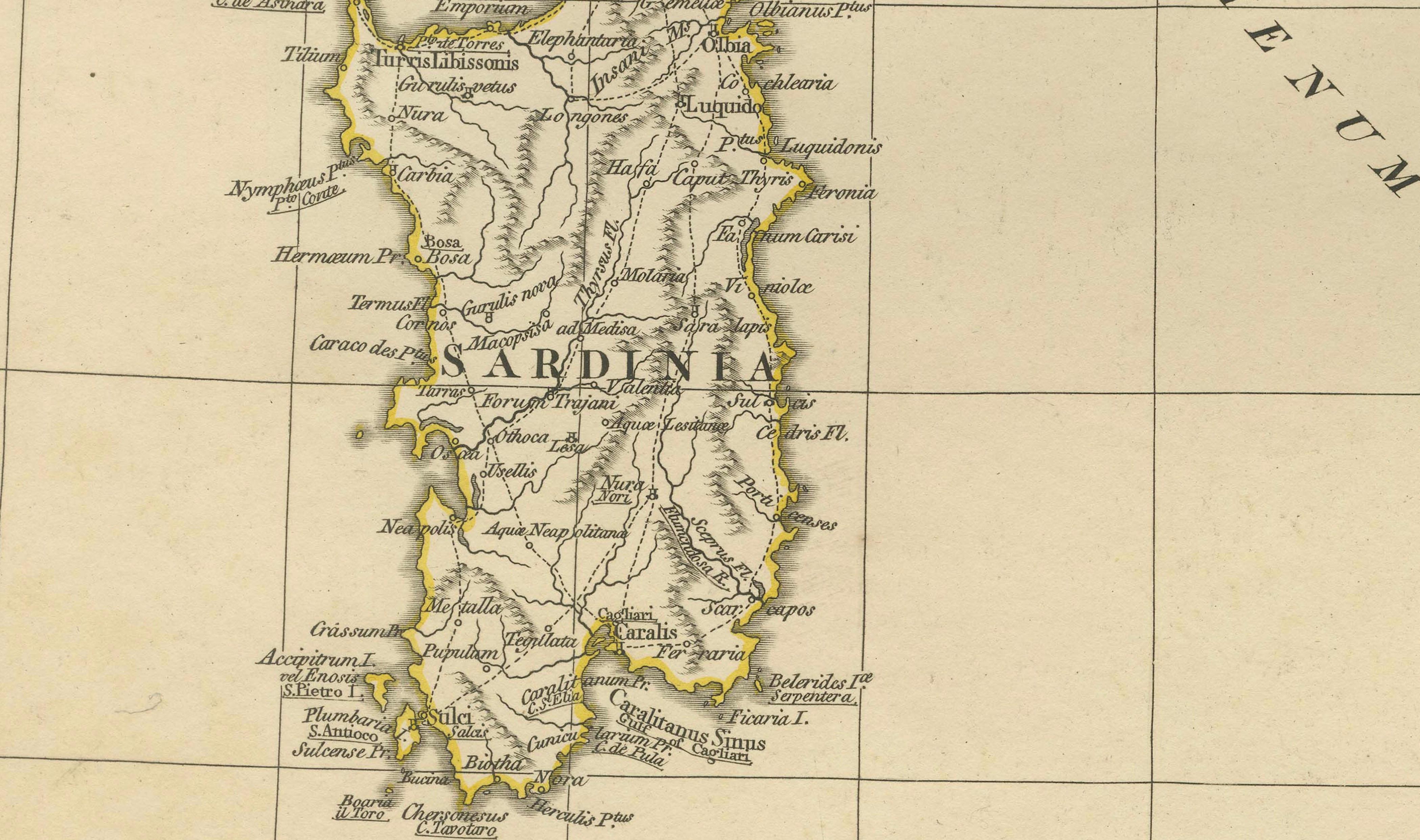 Antique Map of Ancient Italy – Roman Peninsula & Sicily, Engraving c.1818