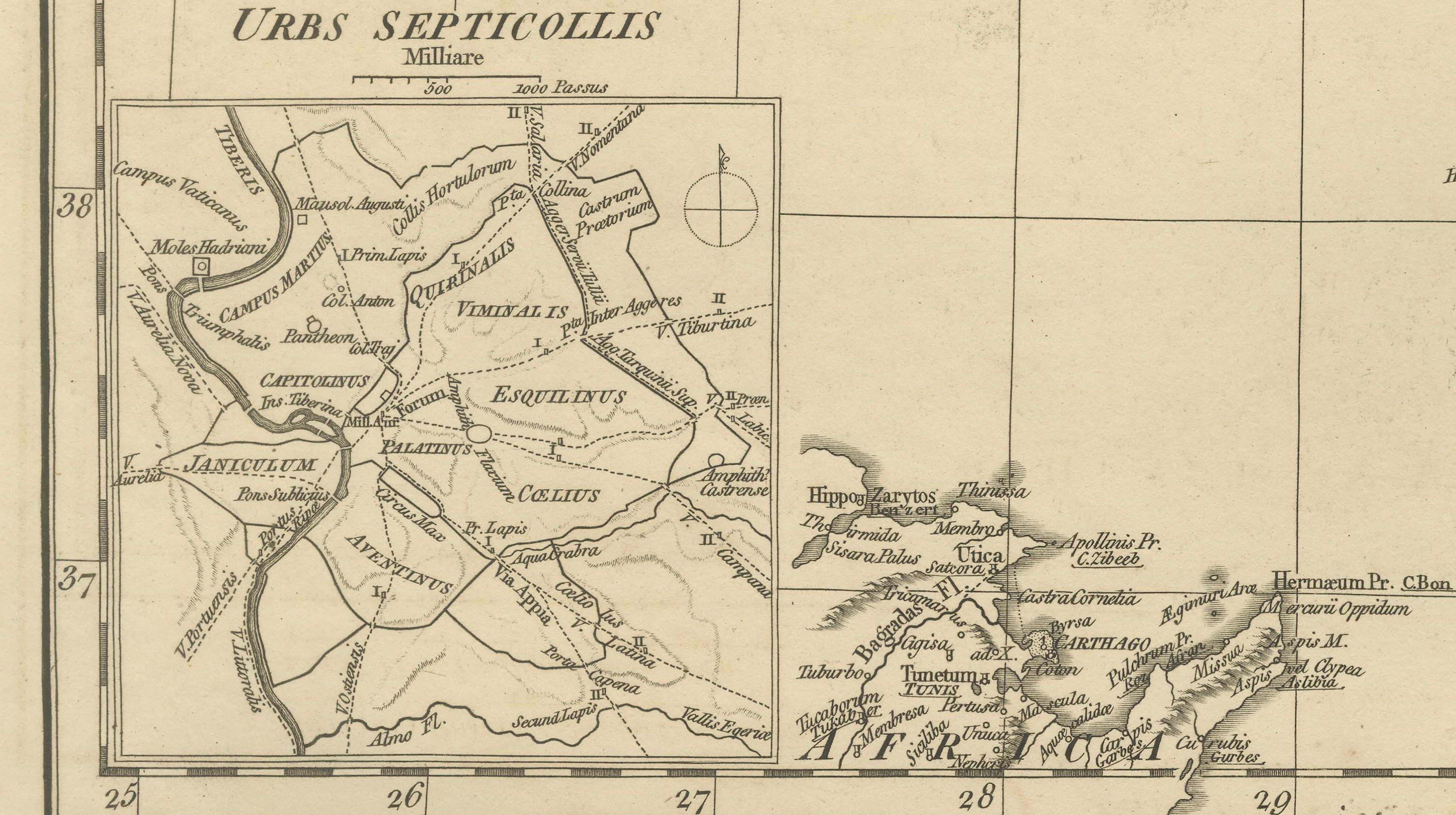 Antique Map of Ancient Italy – Roman Peninsula & Sicily, Engraving c.1818