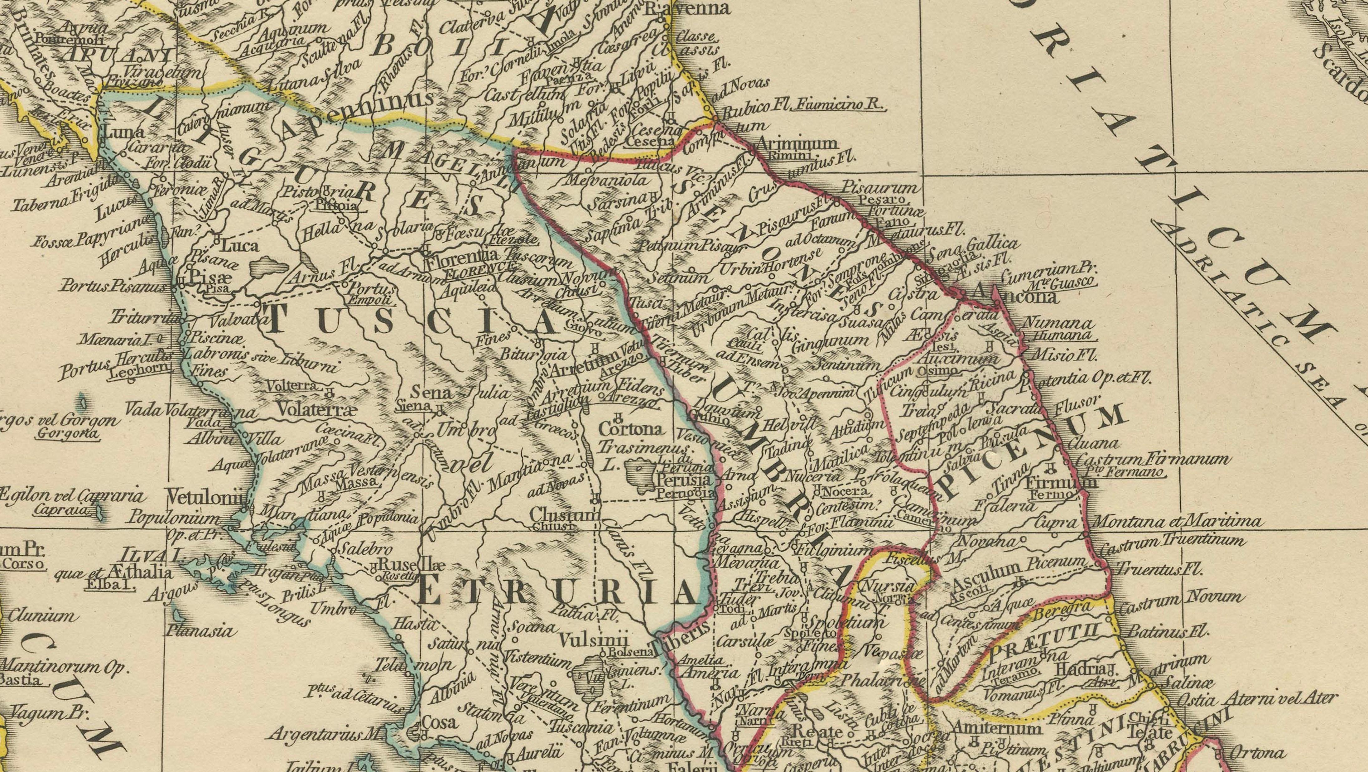 Antique Map of Ancient Italy – Roman Peninsula & Sicily, Engraving c.1818