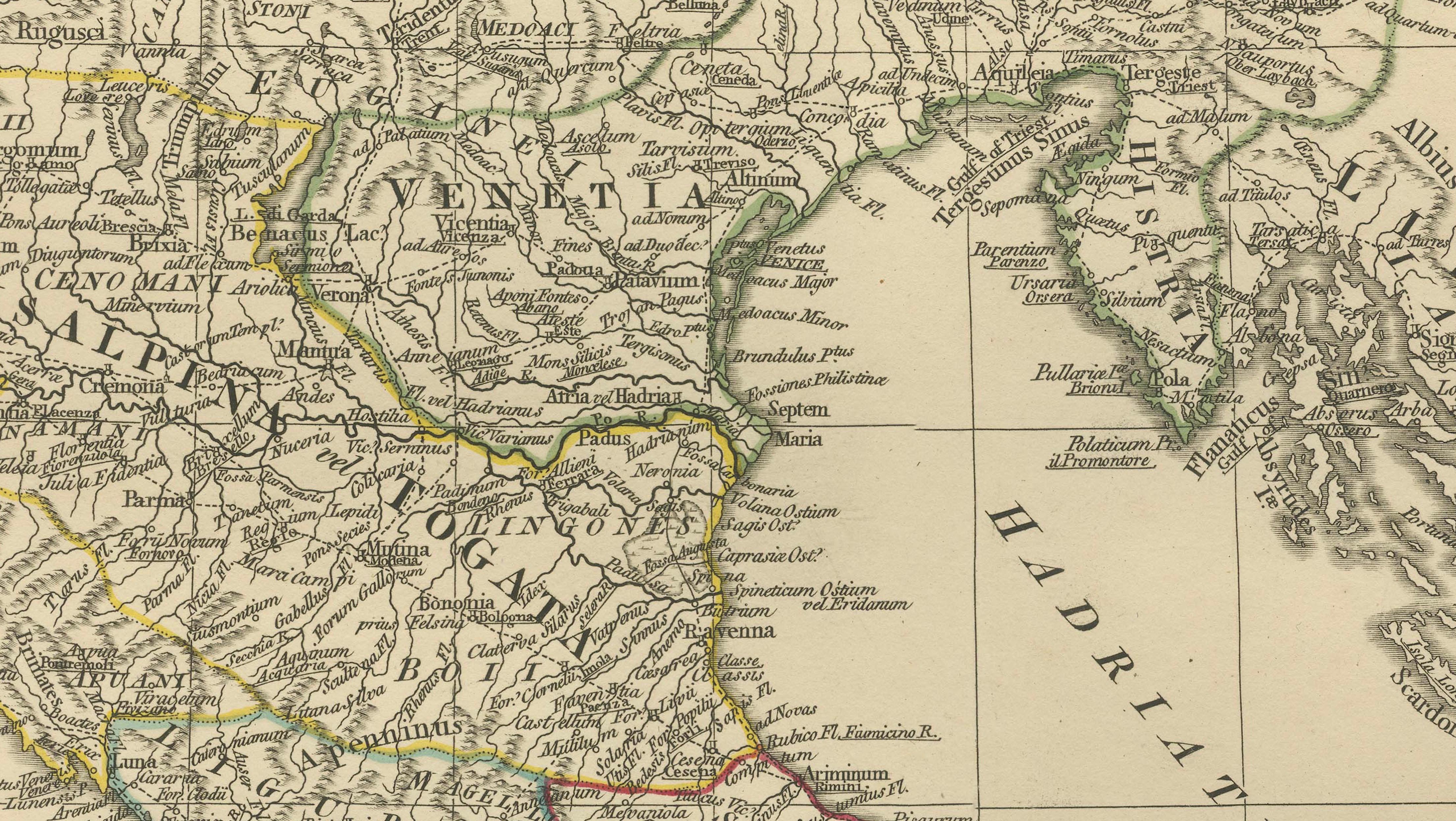 Antique Map of Ancient Italy – Roman Peninsula & Sicily, Engraving c.1818