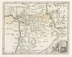 Antique Map of Ancient Syria with Elephant Cartouche by Cluver, circa 1697