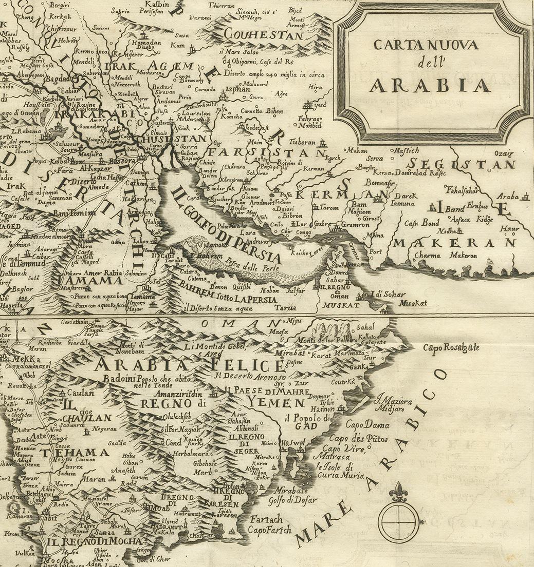 18th Century Antique Map of Arabia by Boulainvilliers, 1745