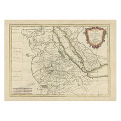 Carte ancienne de l'Arabia incluant la Nubie et l'Abyssinie, montrant également la Mer Rouge