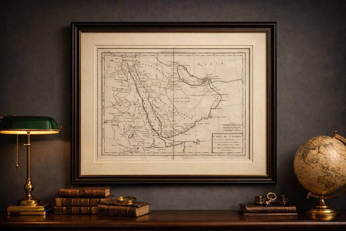 Antique Map of Arabia, Red Sea & Persian Gulf by Rigobert Bonne, 1780