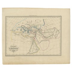 Antique Map of Area Around Arabia in Ancient Greek Times, 1837