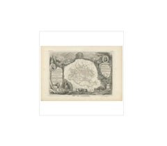 Antique Map of Ariège ‘France’ by V. Levasseur, 1854