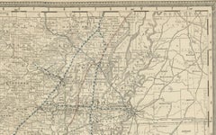 Antique Map of Arkansas 1888 – The Natural State, Railroads & Cities