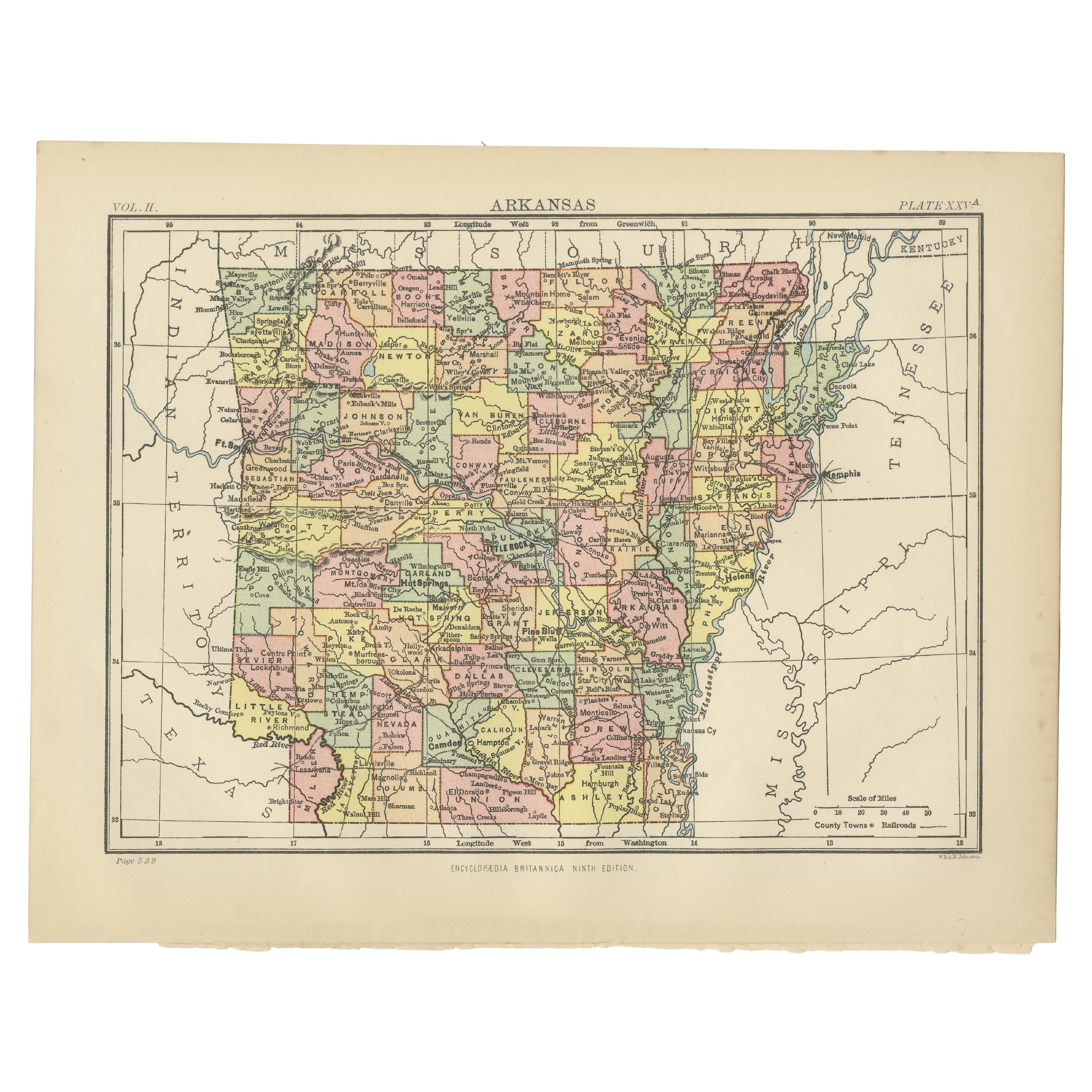 Carte ancienne de l'Arkansas