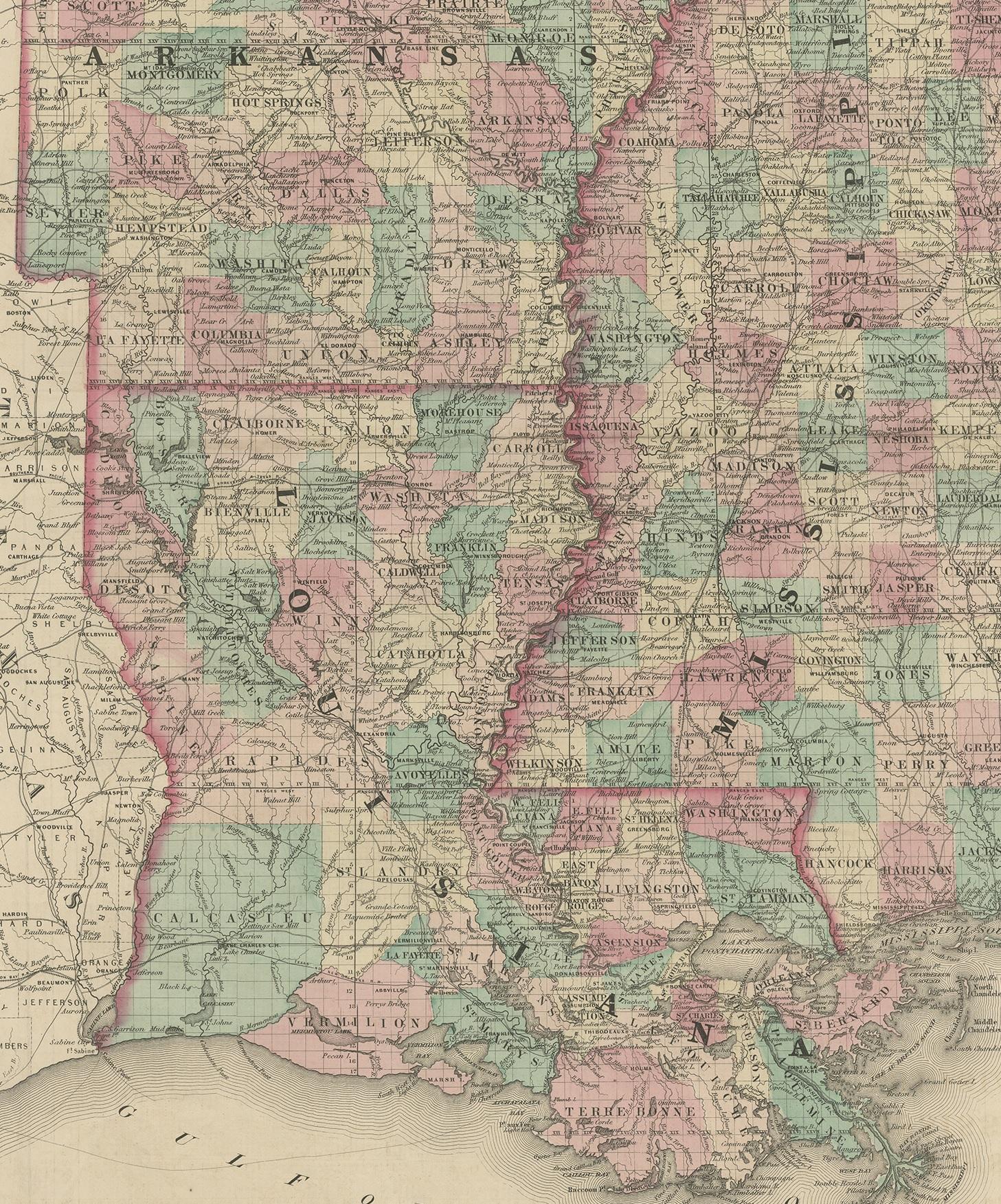 map of arkansas and mississippi