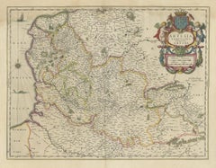 Antique Map of Artois in the North of France by Famous Mapmaker Blaeu, c.1640