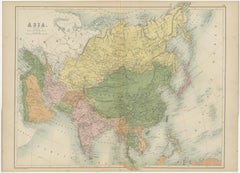 Antique Map of Asia by A & C, Black, 1870