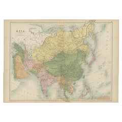 Carte ancienne d'Asie par A & C, noire, 1870