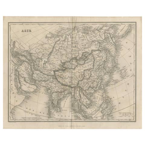 Antique Map of Asia by Balbi, Published 1847