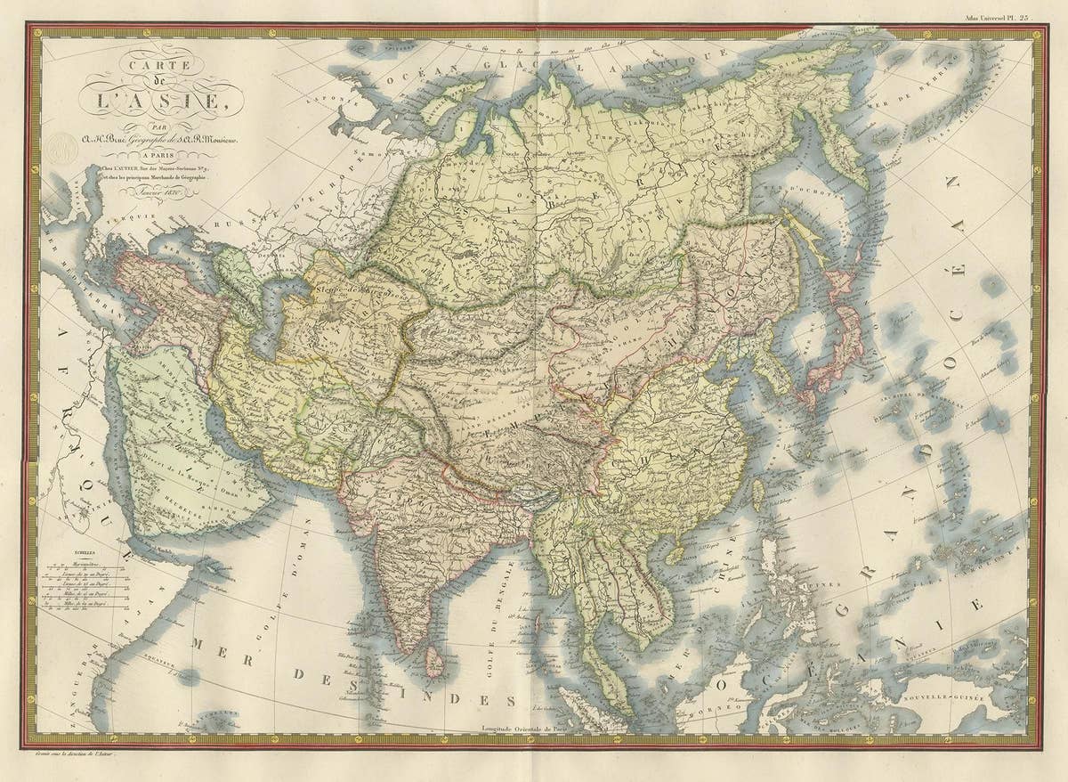Antique Map of Asia by Brué '1820'