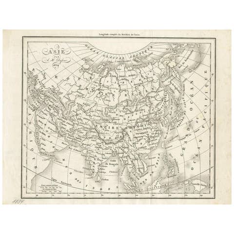 Antique Map of Asia by Dufour, circa 1834