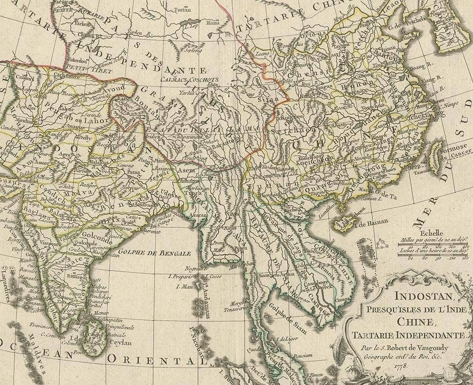 Antique Map of Asia by Dussy, 1778