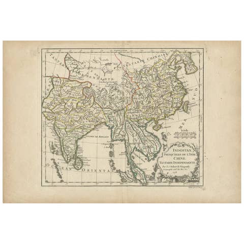 Antique Map of Asia by Dussy, 1778