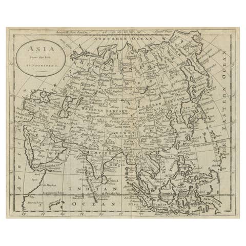 Antique Map of Asia by Guthrie, 1787