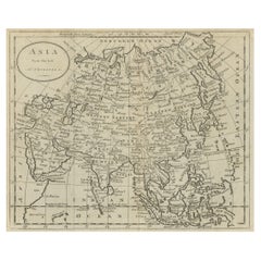 Mapa antiguo de Asia por Guthrie, 1787