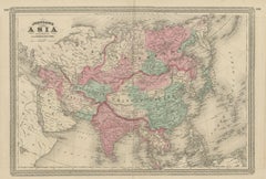 Antique Map of Asia by Johnson, 1872