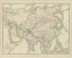 Antique Map of Asia by Johnston '1909'