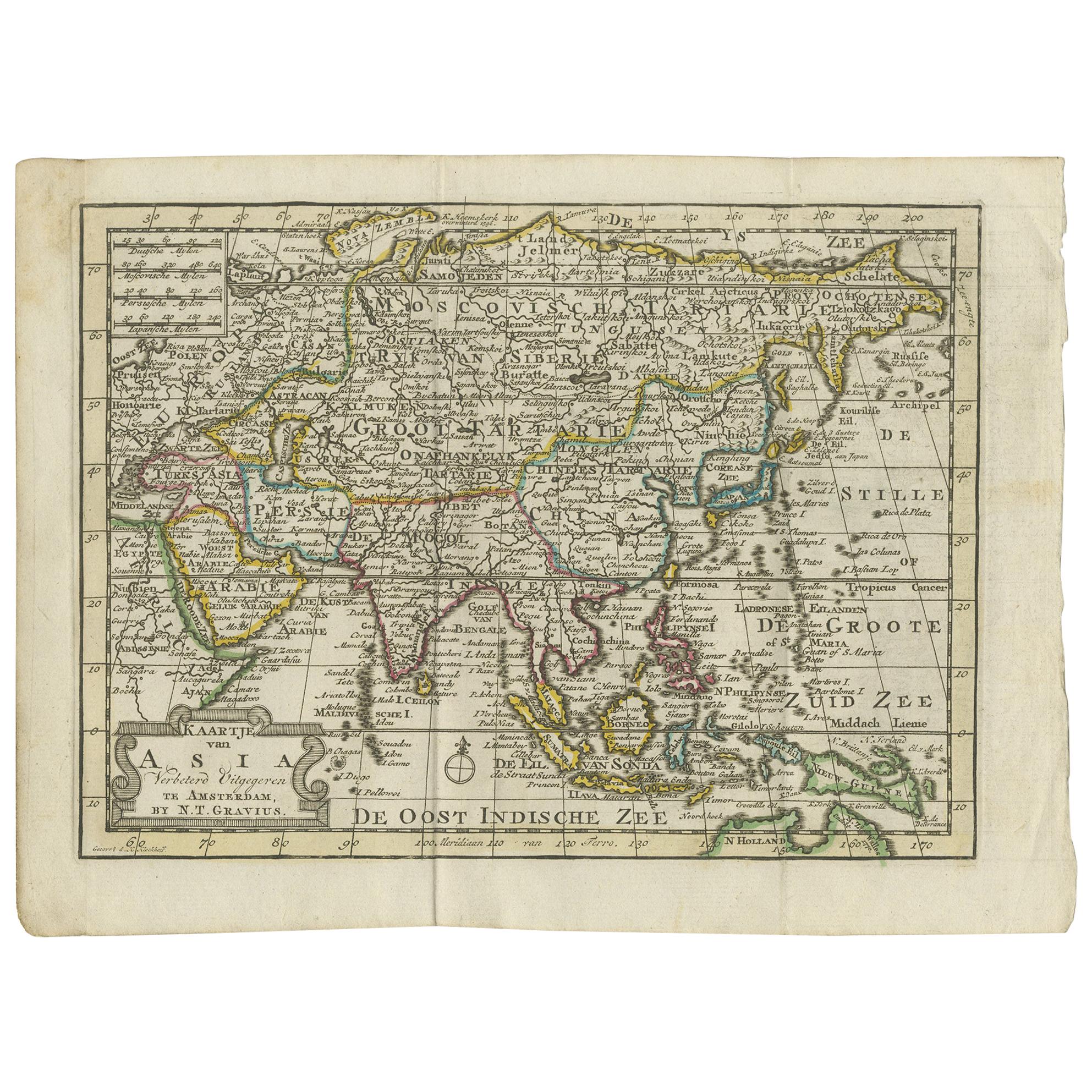 Antique Map of Asia by Keizer & de Lat, 1788