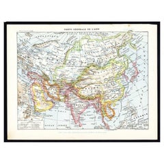 Mappa antica dell'Asia di Larousse, 1897