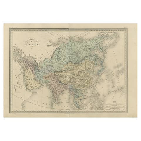 Antique Map of Asia by Malte-Brun, 1880