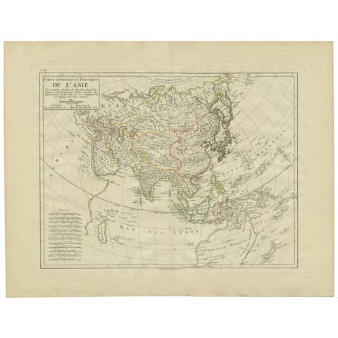 Antique Map of Asia by Mentelle, 1819