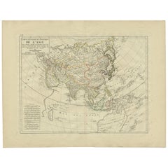 Mapa antiguo de Asia por Mentelle '1819