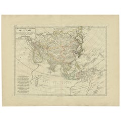 Antique Map of Asia by Mentelle '1819'