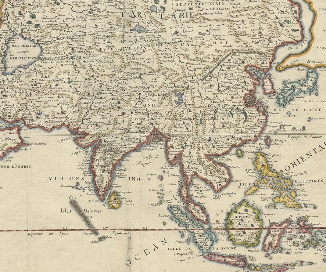 Antique Map of Asia by Pierre du Val, '1663' In Good Condition For Sale In Langweer, NL