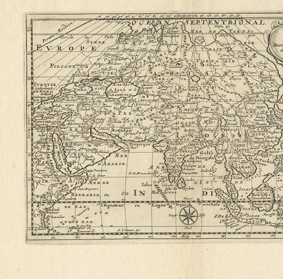 Antique Map of Asia by Sanson, circa 1705
