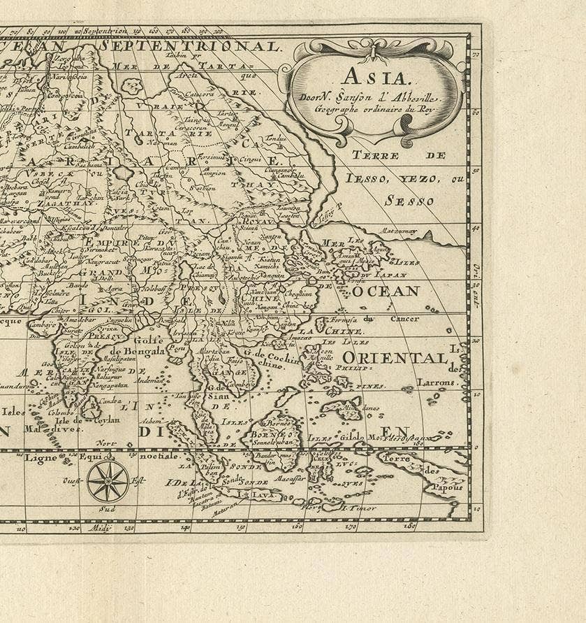 Antique Map of Asia by Sanson, circa 1705
