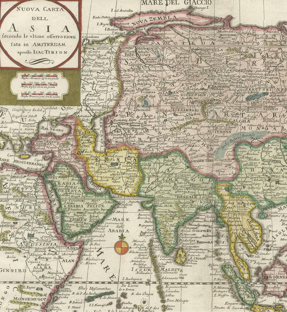 Antique Map of Asia by Tirion 'c.1760'
