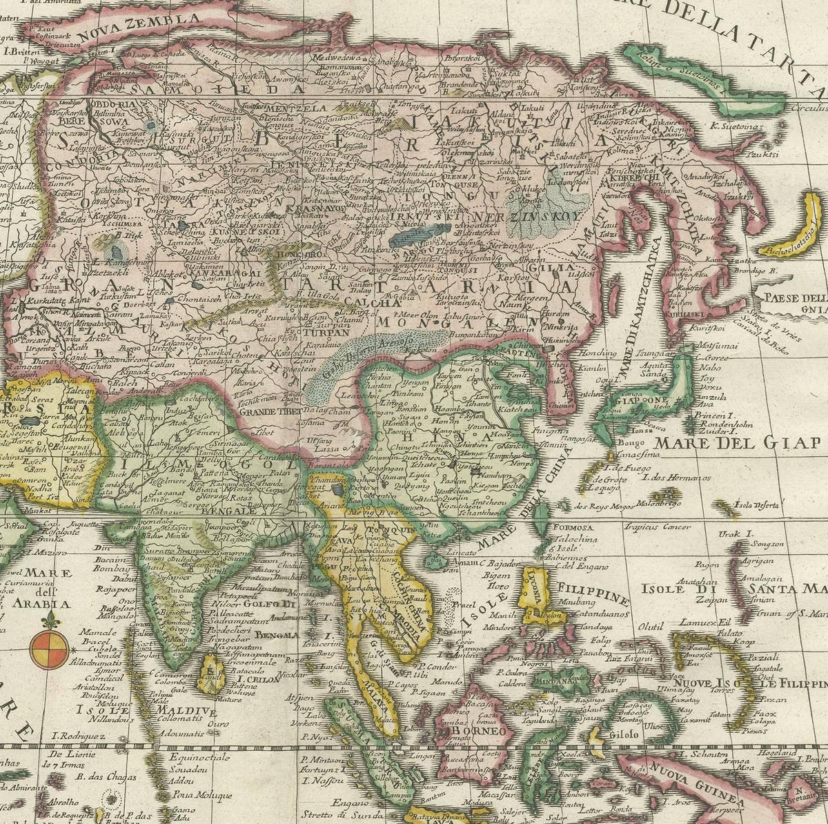 Antique Map of Asia by Tirion 'c.1760'