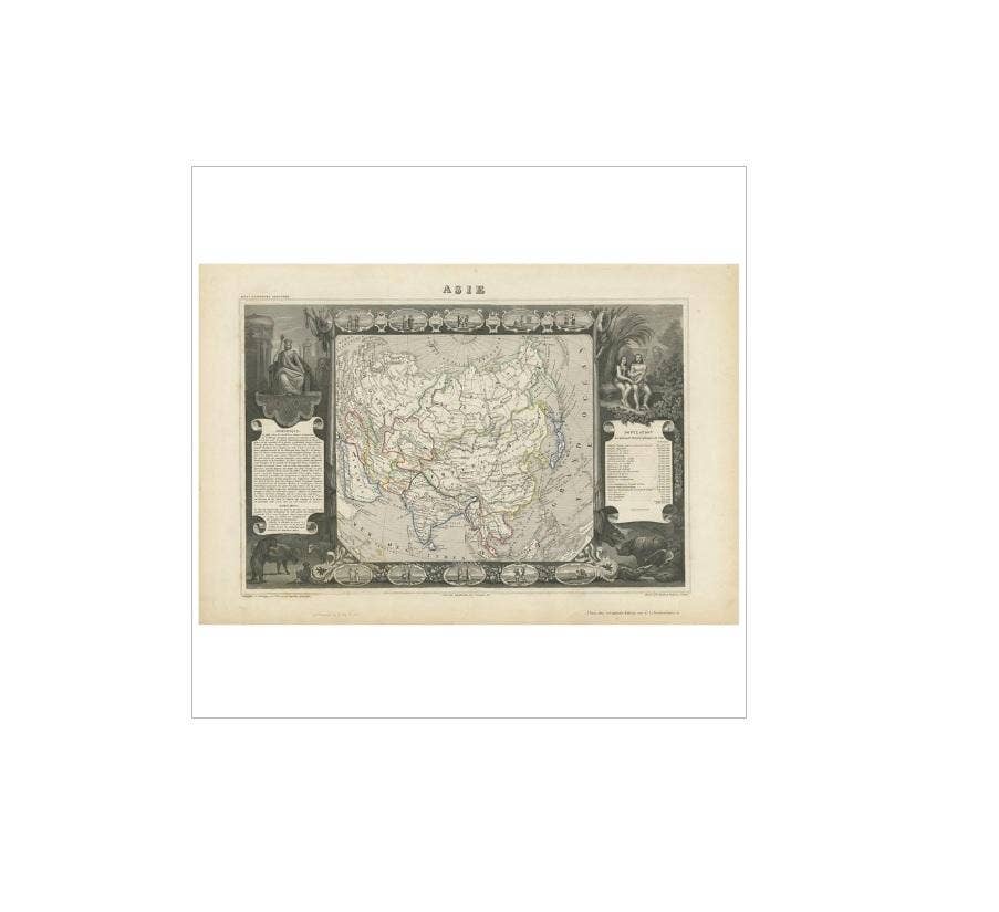 Antique Map of Asia by V. Levasseur, 1854