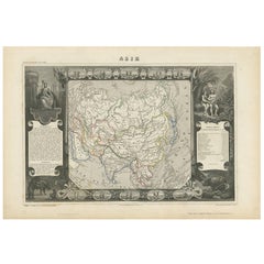Antique Map of Asia by V. Levasseur, 1854
