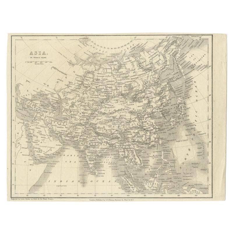 Antique Map of Asia by Young, c.1860