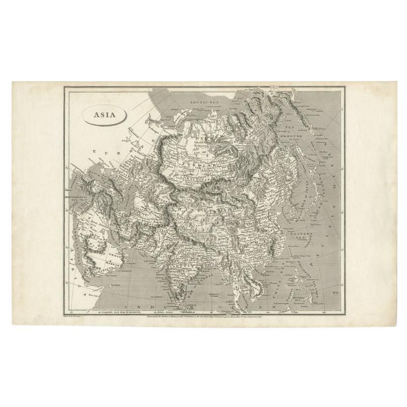 Antique Map of Asia including Arabia, 1806 For Sale