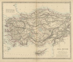 Antique Map of Asia Minor and Cyprus by William Henry F. Plate, 1858